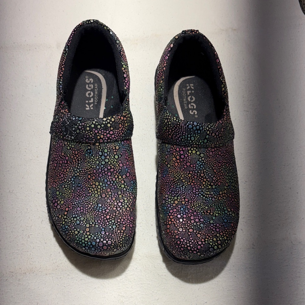 Klogs Kids Black Multicolor Dot Sparkle Slip-On
